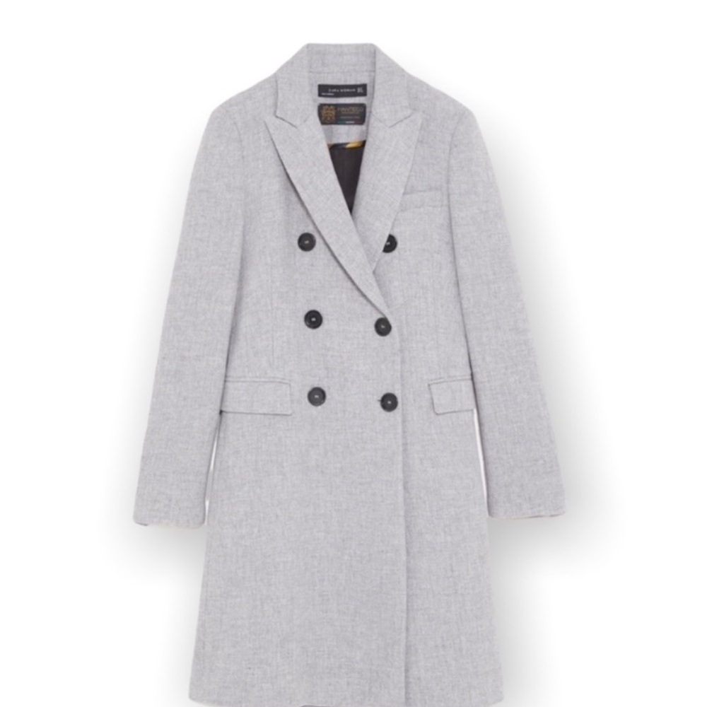 Zara Oversized Double Breasted Wool Coat in Army Green